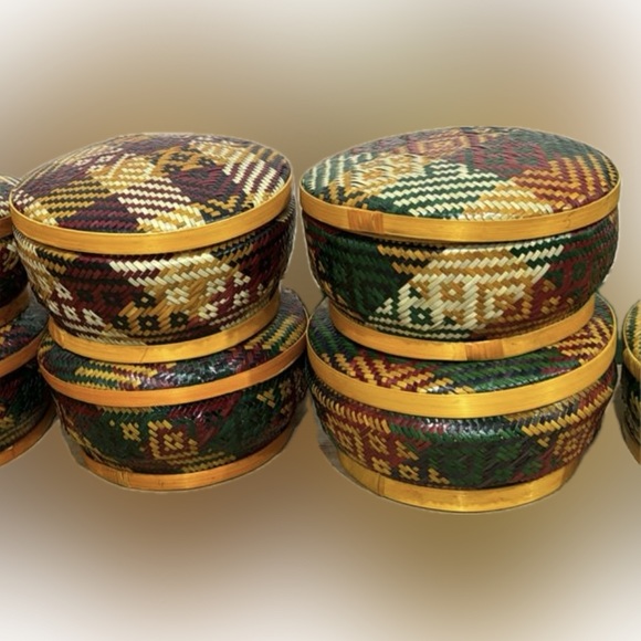 Handwoven Bamboo Container.